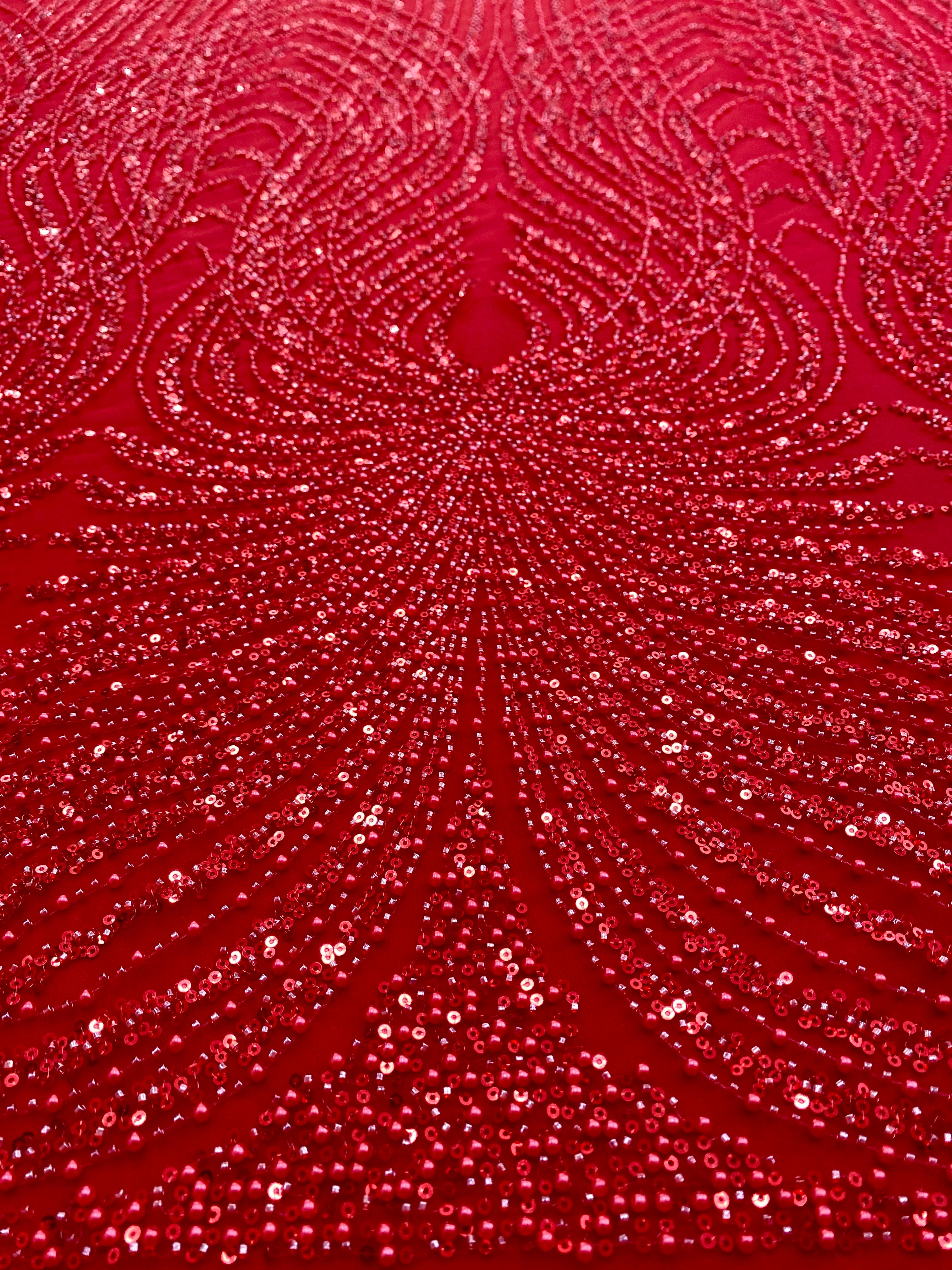 Silver Lace with Strings, Beads and Sequins