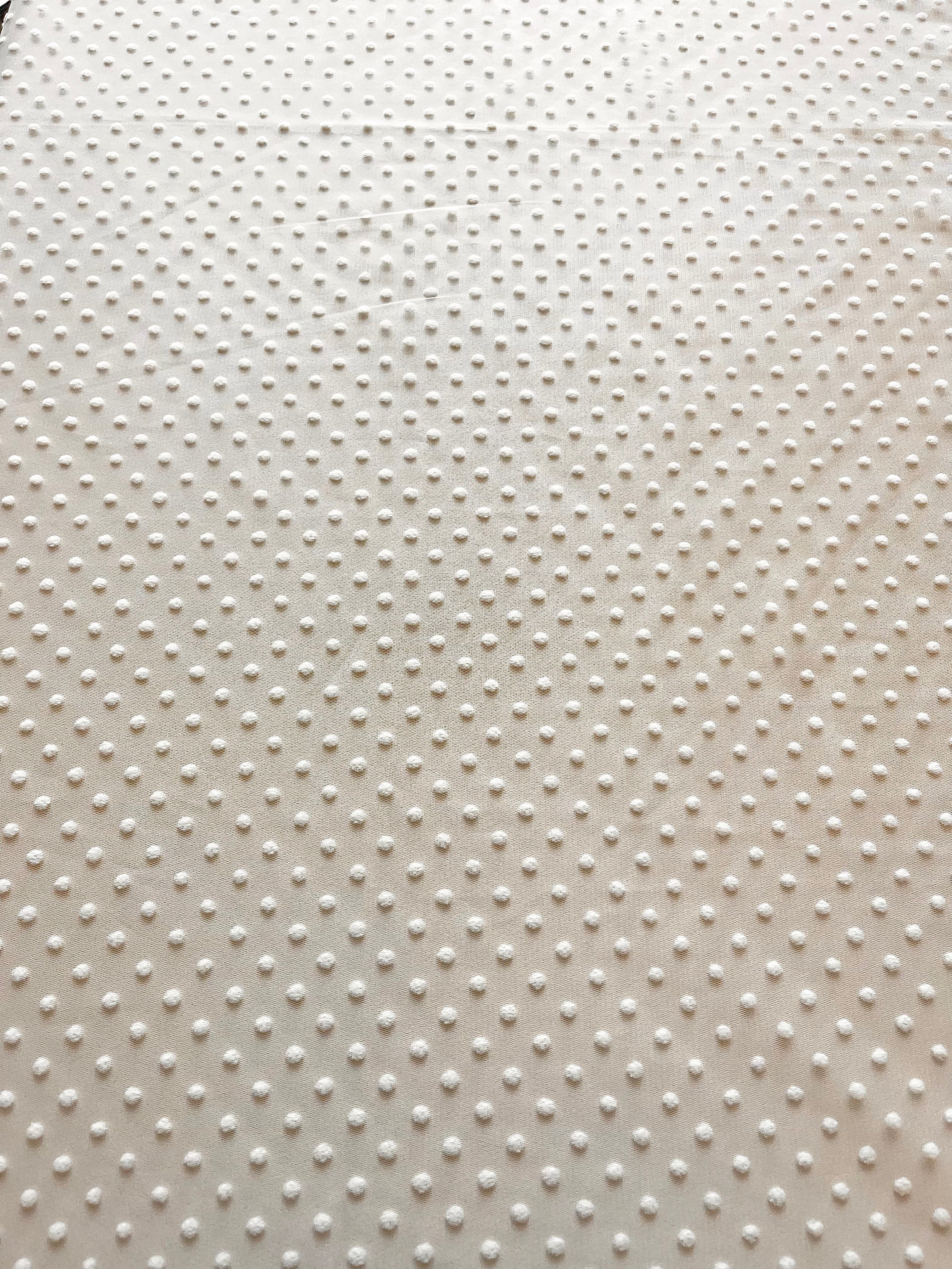 Tulle cu Buline Crem Deschis - 1.5 m Latime