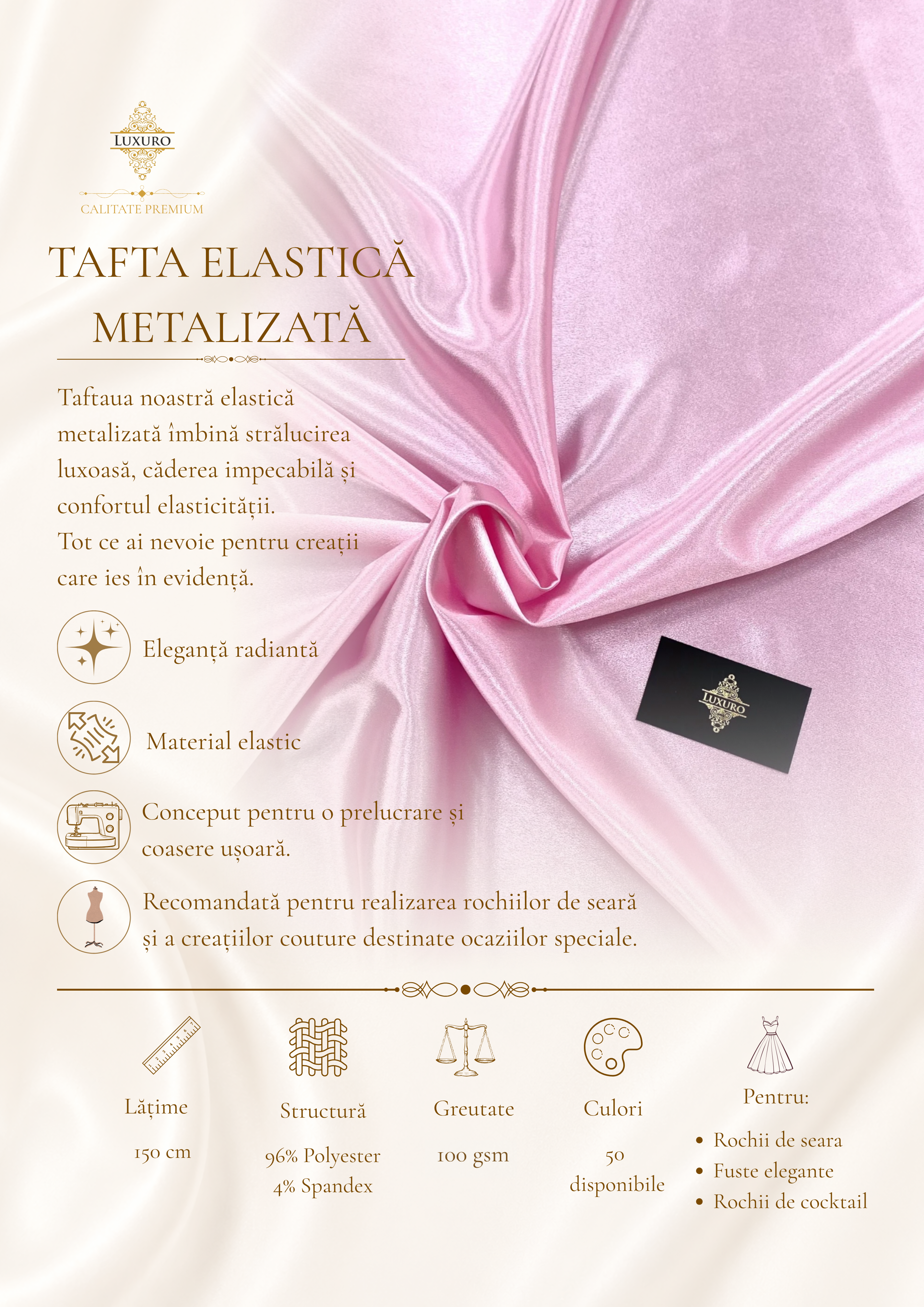 Pink Shiny Elastic Taffeta