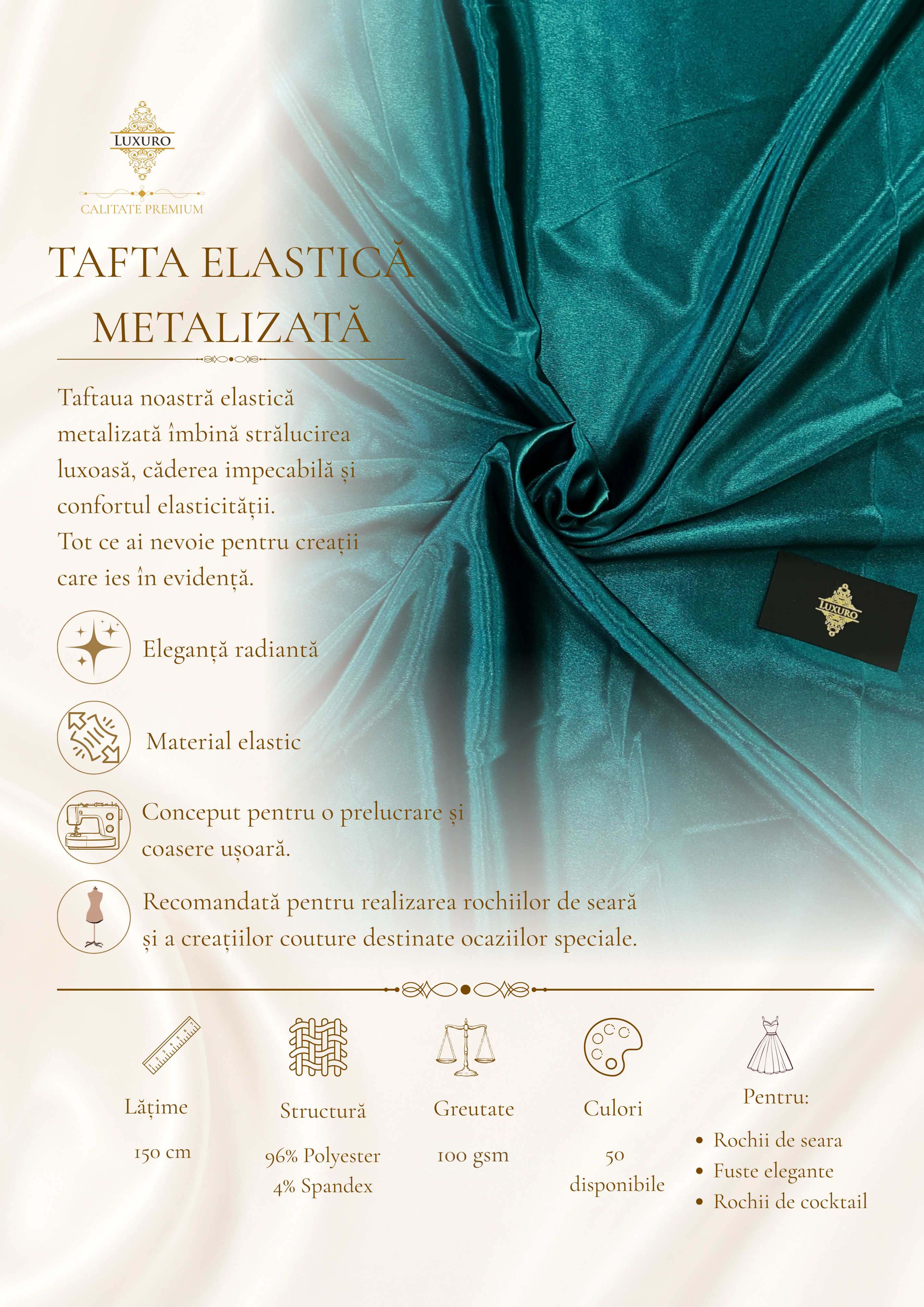 Dark Navy Shiny Elastic Taffeta