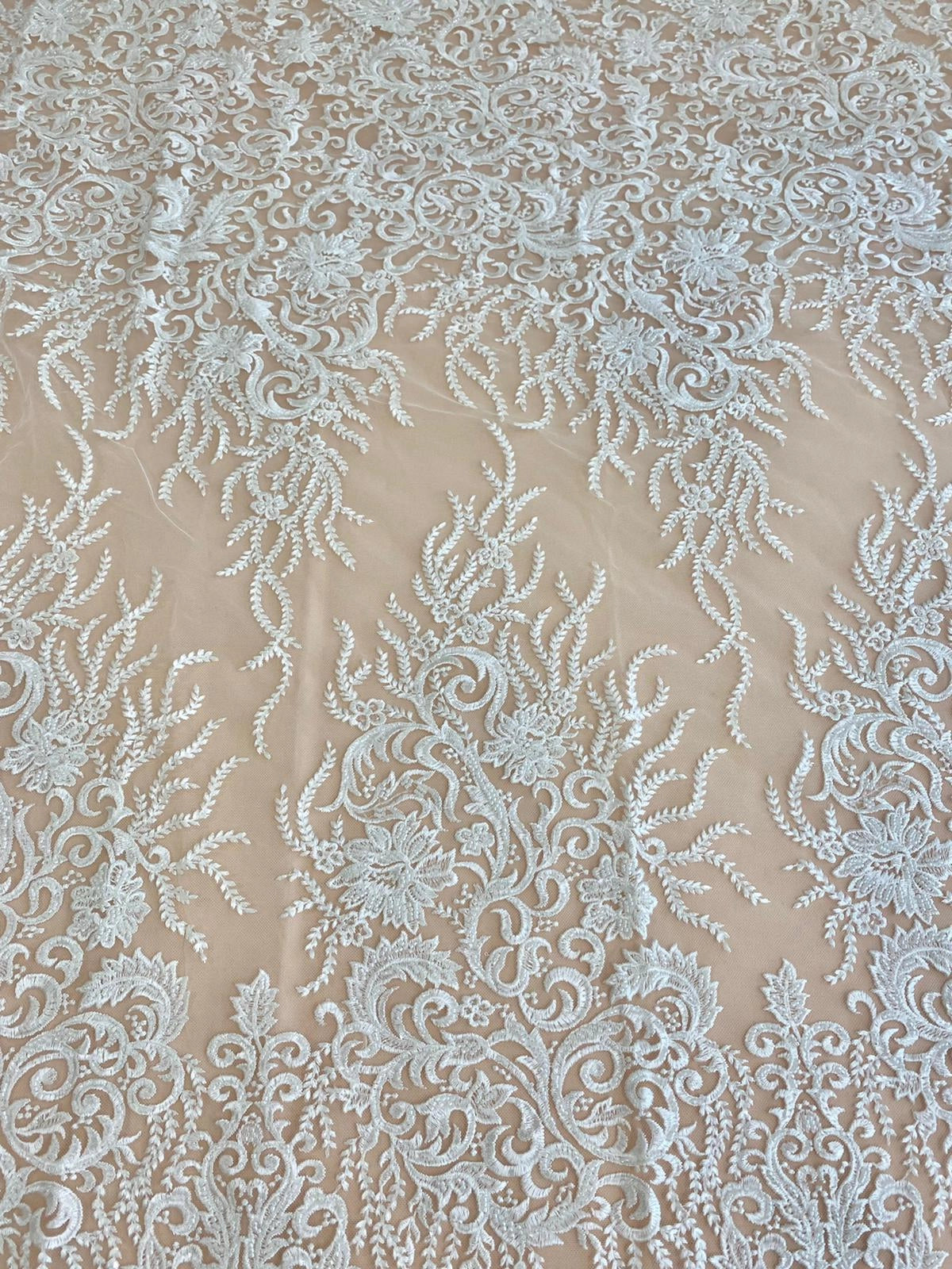 Floral Lace with Beads and Sequins