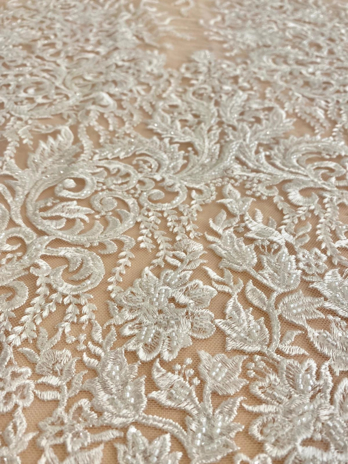 Floral Lace with Beads and Sequins