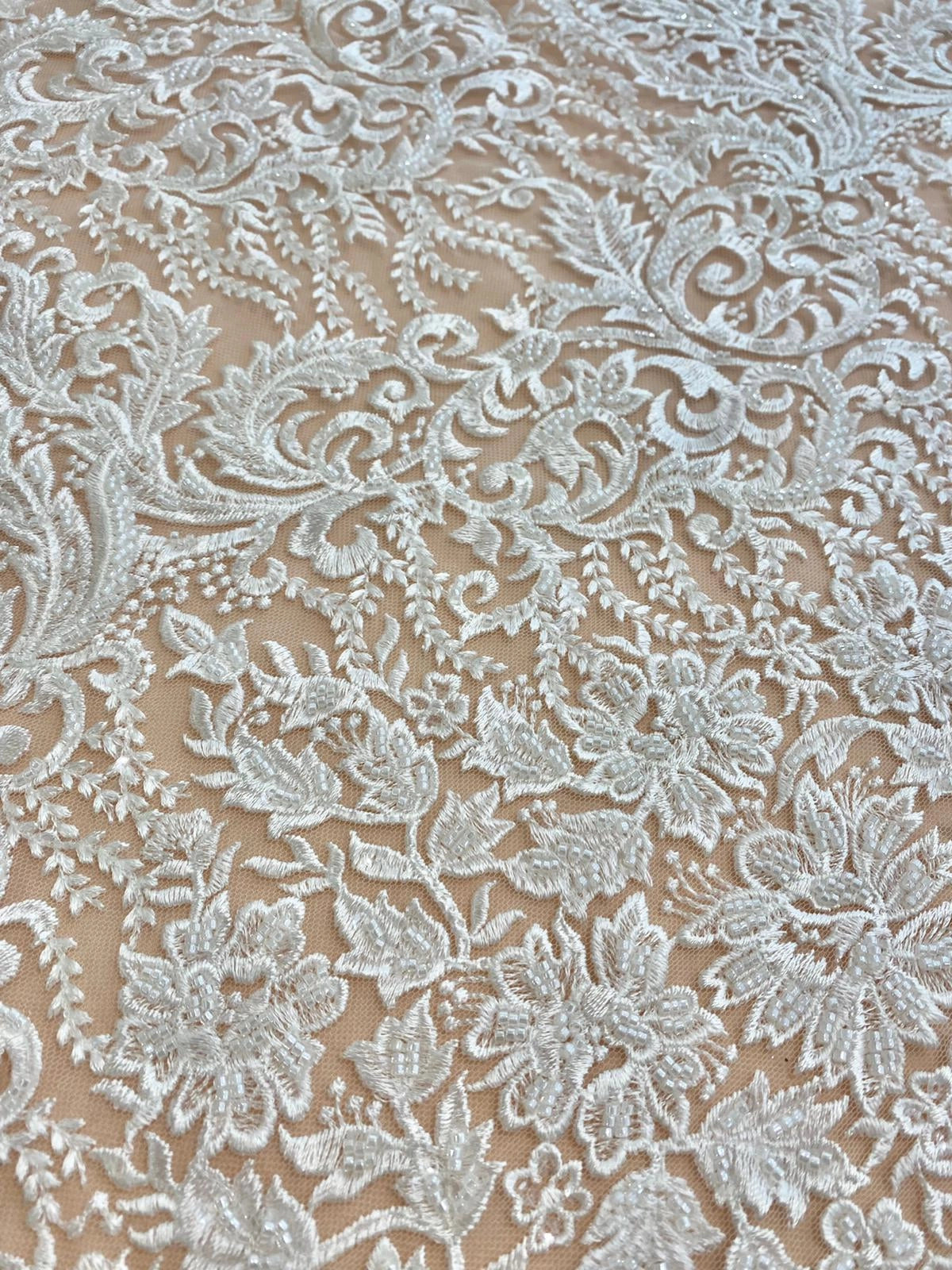 Floral Lace with Beads and Sequins
