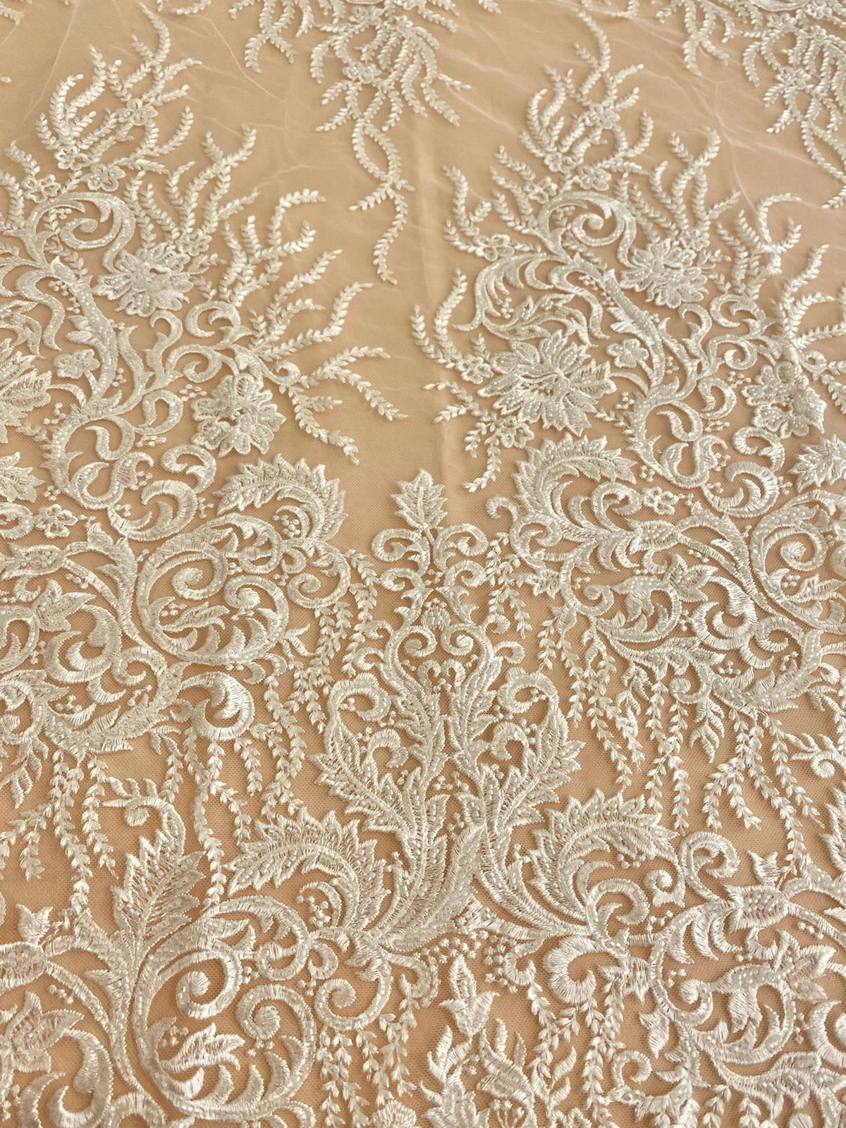 Floral Lace with Beads and Sequins