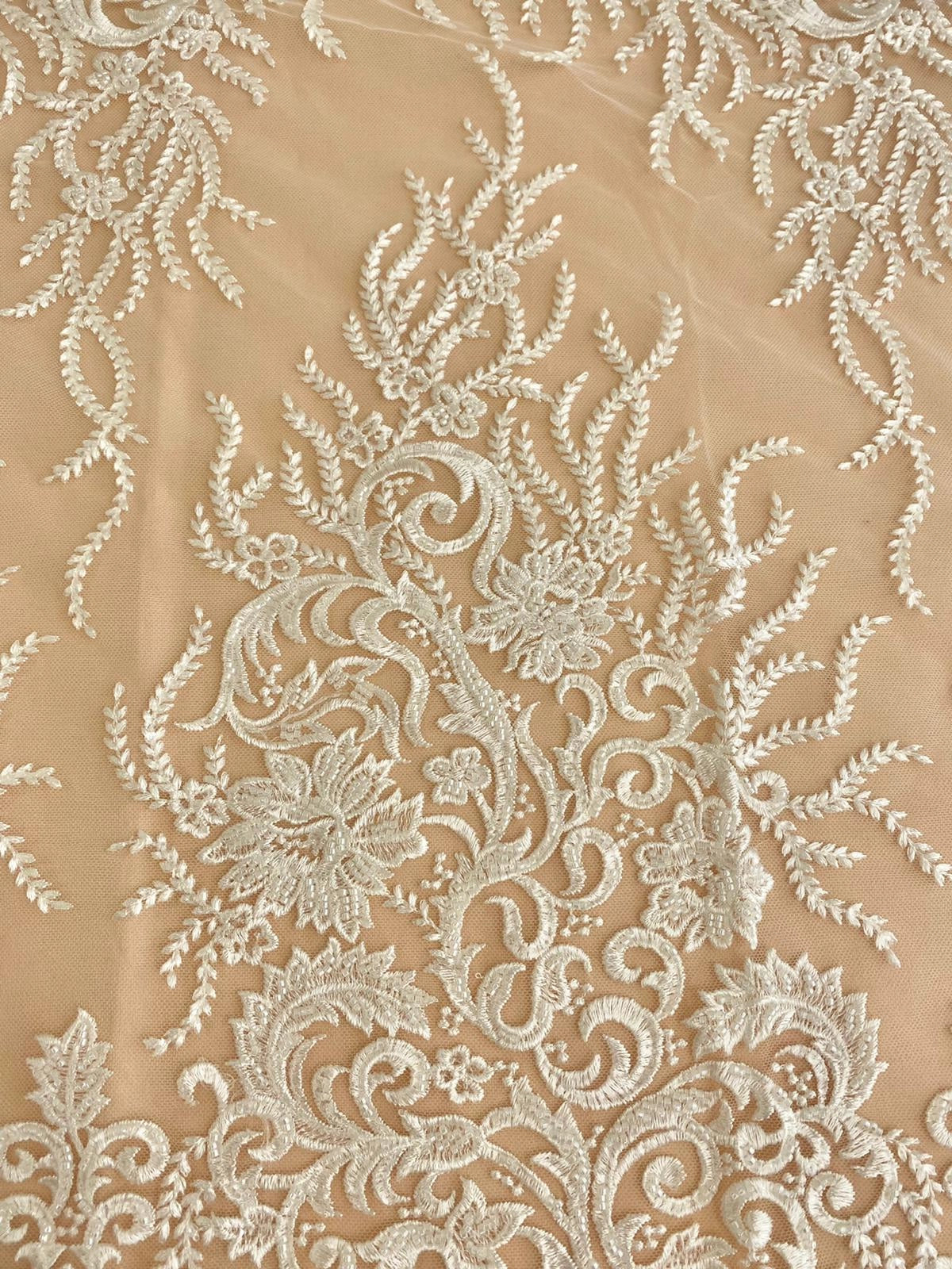 Floral Lace with Beads and Sequins