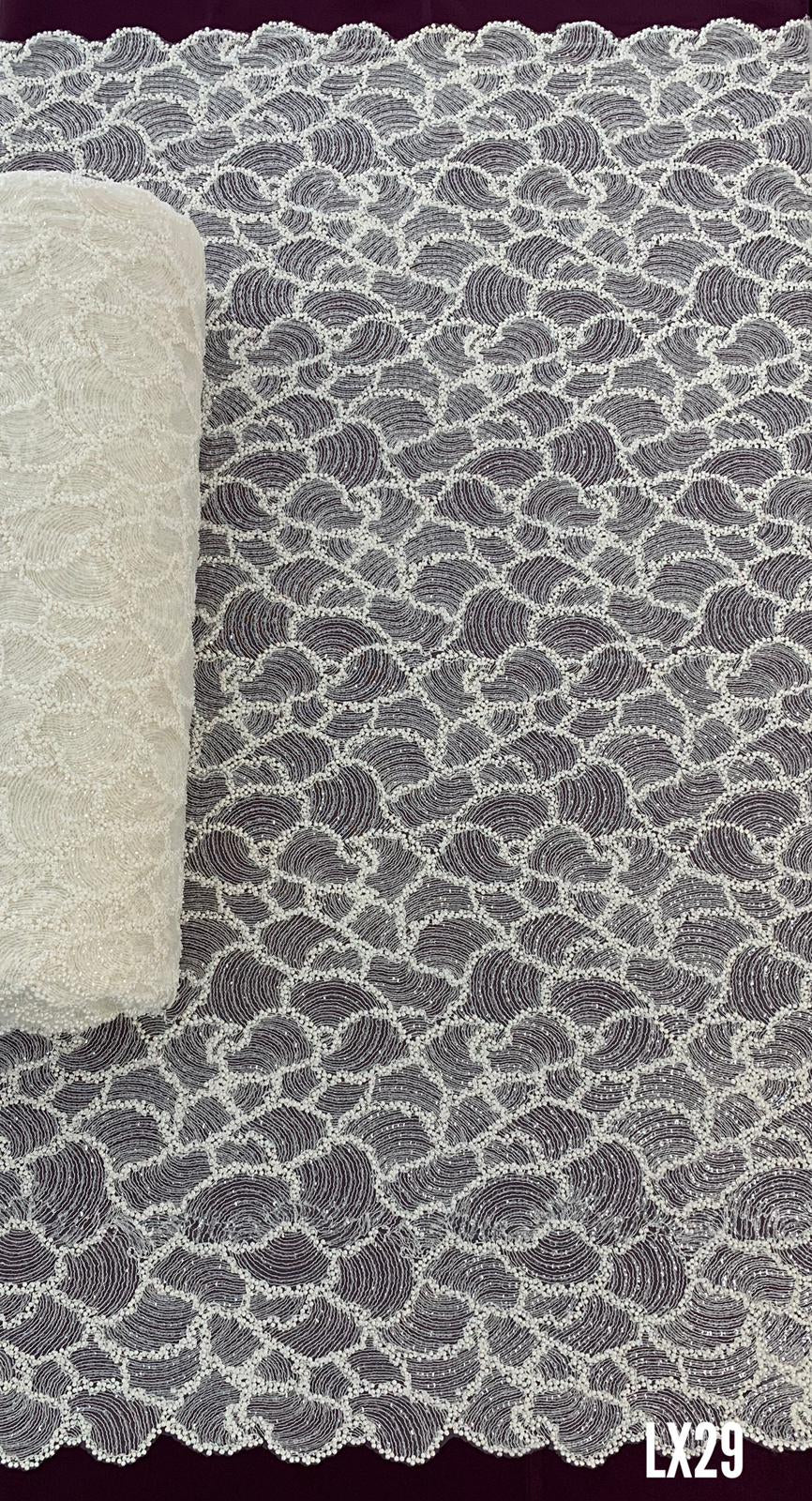 Geometric Pattern Lace with Beads and Sequins