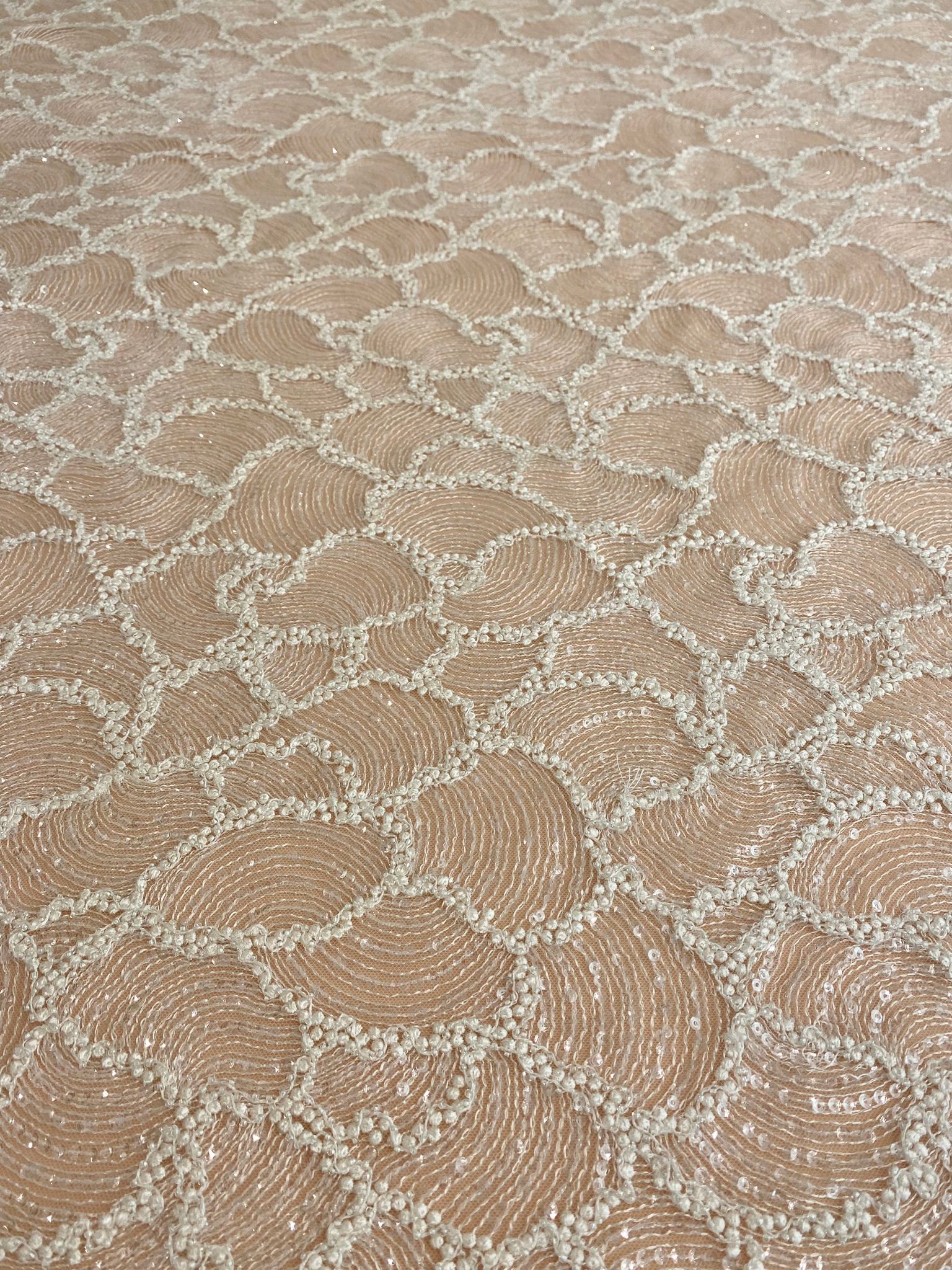 Geometric Pattern Lace with Beads and Sequins