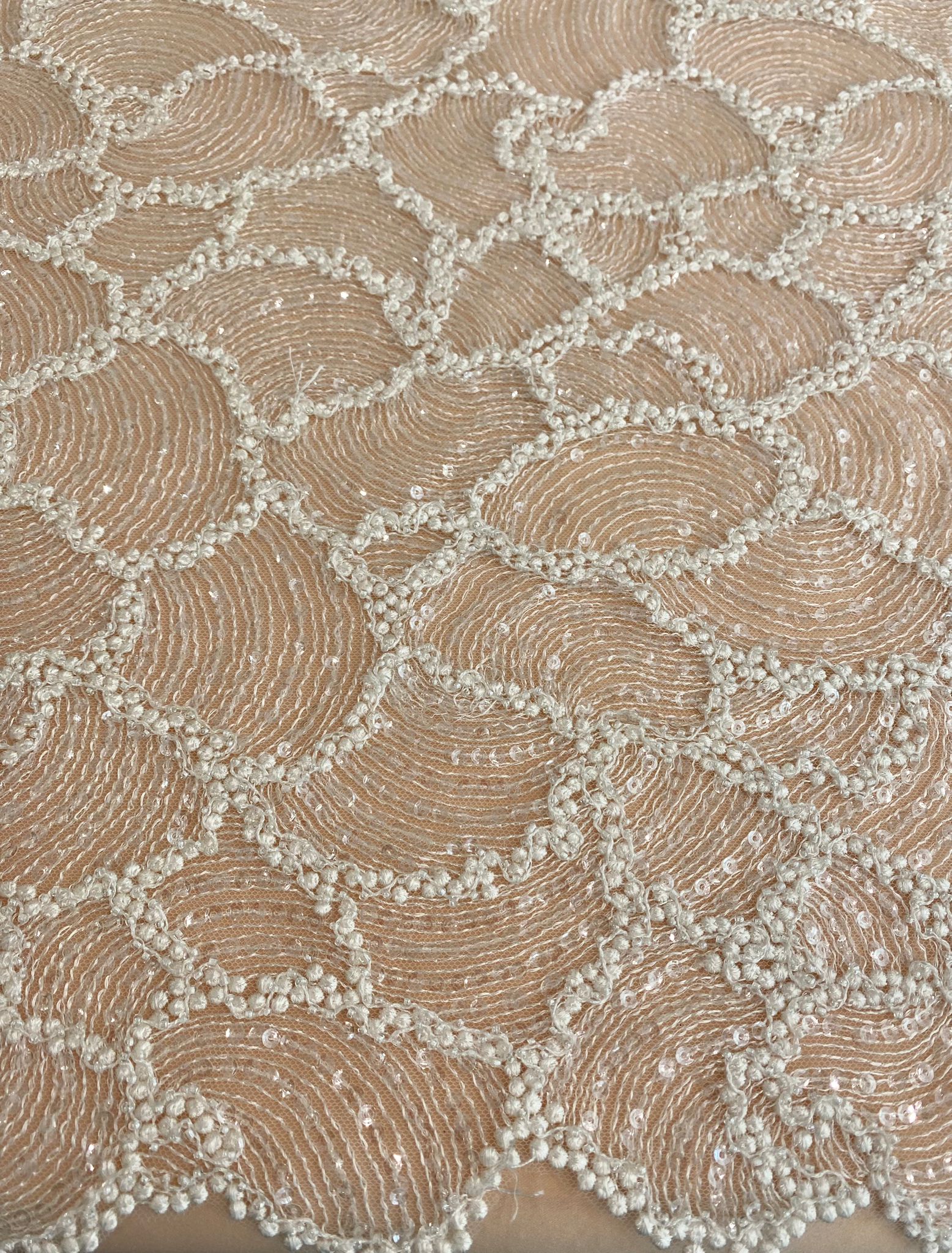 Geometric Pattern Lace with Beads and Sequins