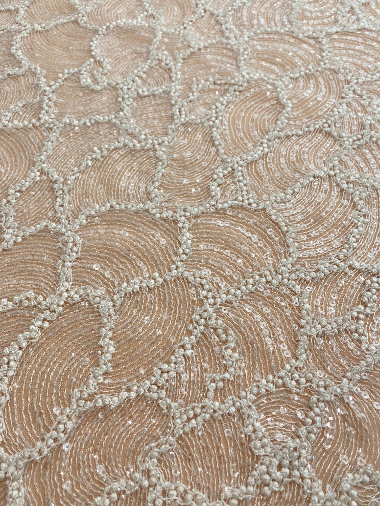Geometric Pattern Lace with Beads and Sequins
