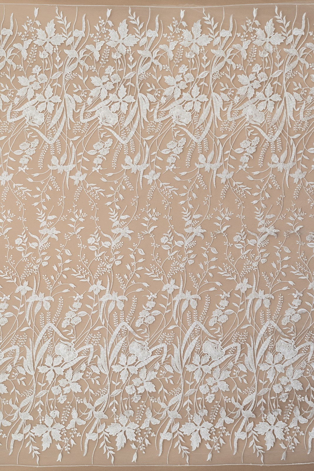 Lace with Floral Pattern, with Crystals, Pearls and Sequins