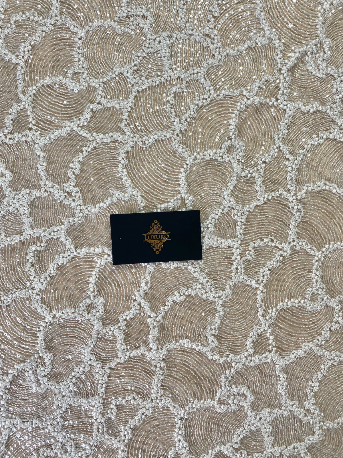 Geometric Pattern Lace with Beads and Sequins