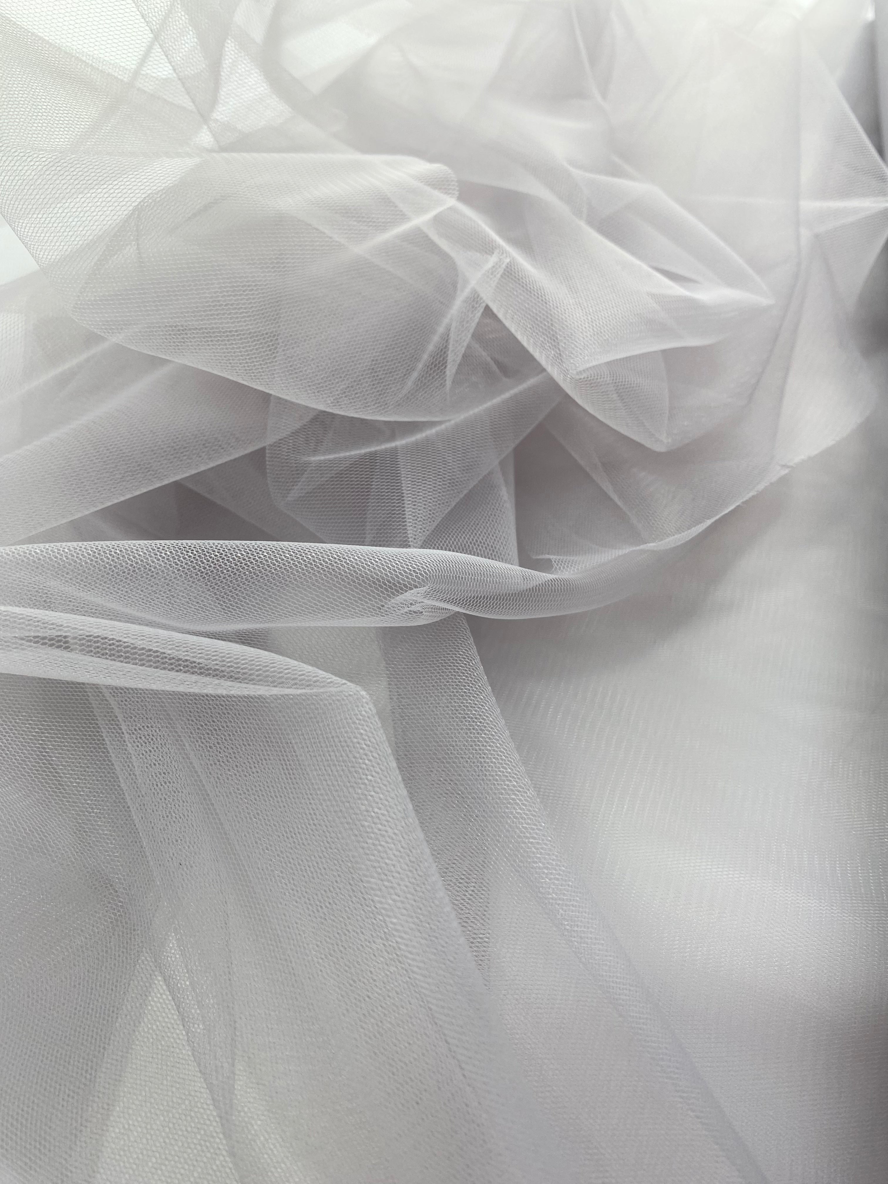 Tulle Clasic Gri Deschis - 3 m Latime