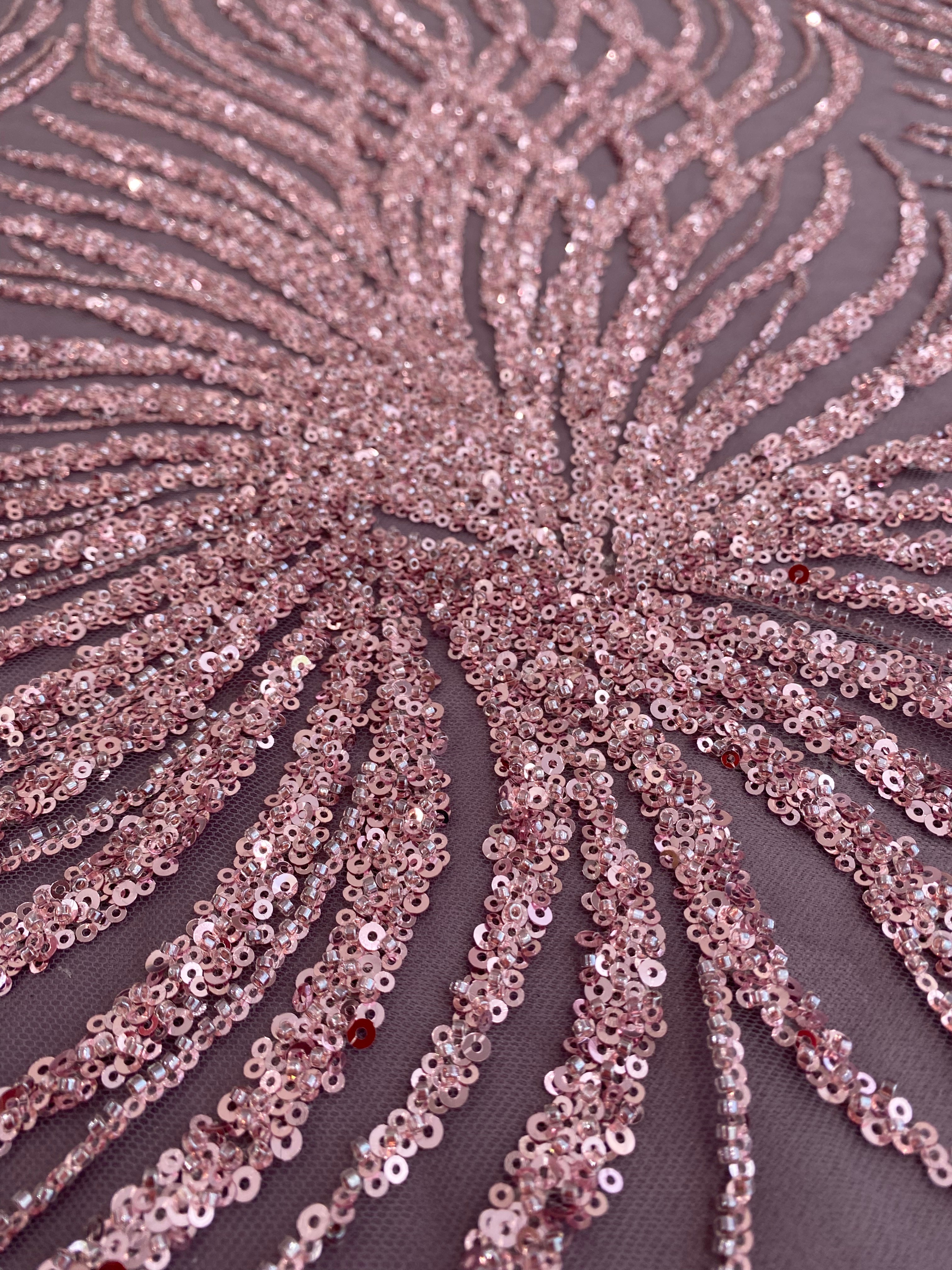 Powder Couture Lace with Strings, Beads and Sequins